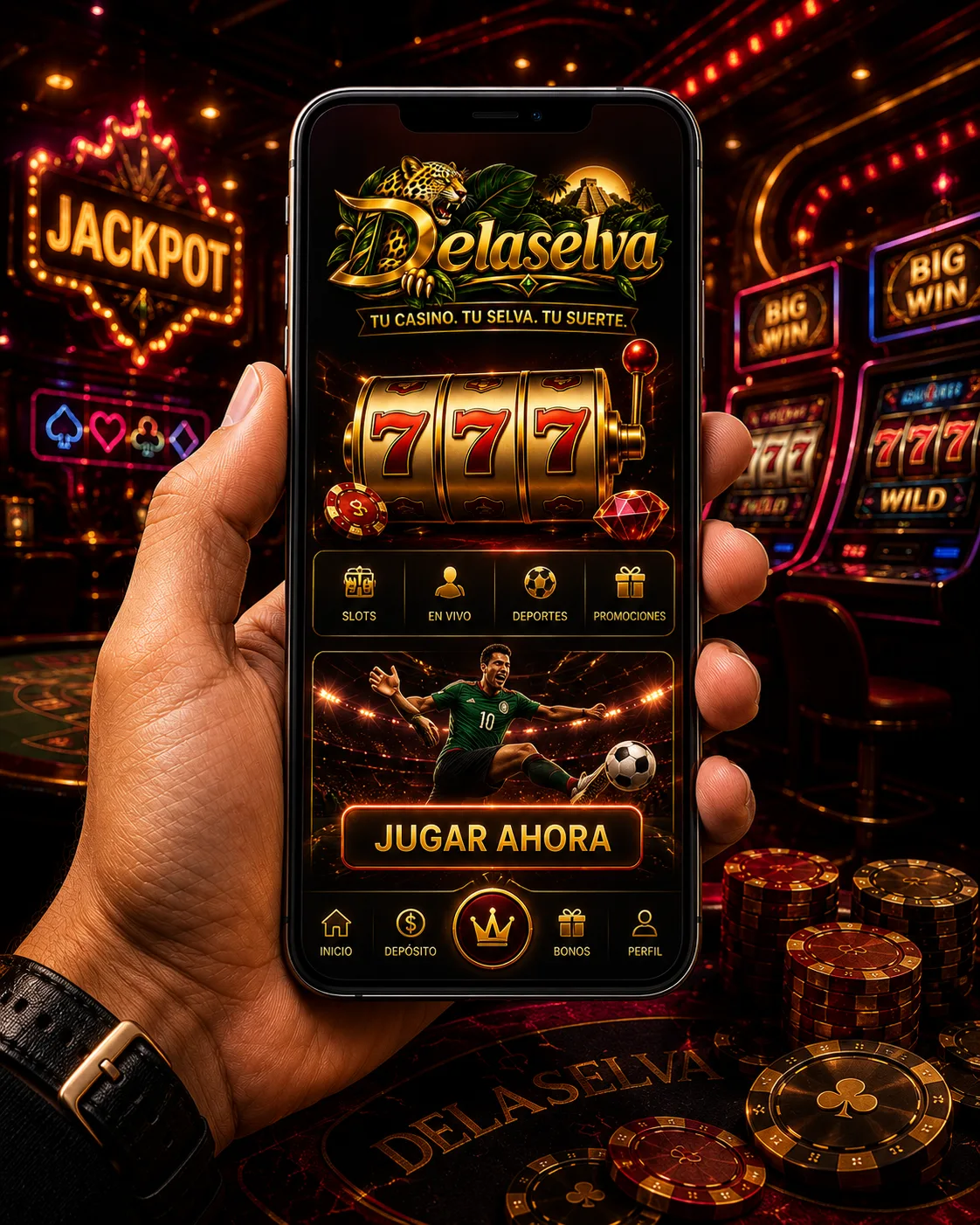 Slots y partidos en celular